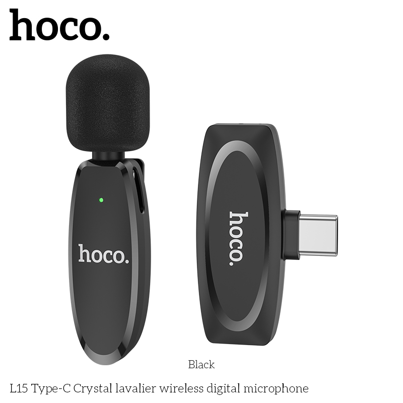 Bộ Microphone Live-Stream không dây Hoco L15 cổng Lightning / TypeC - Hãng phân phối chính thức