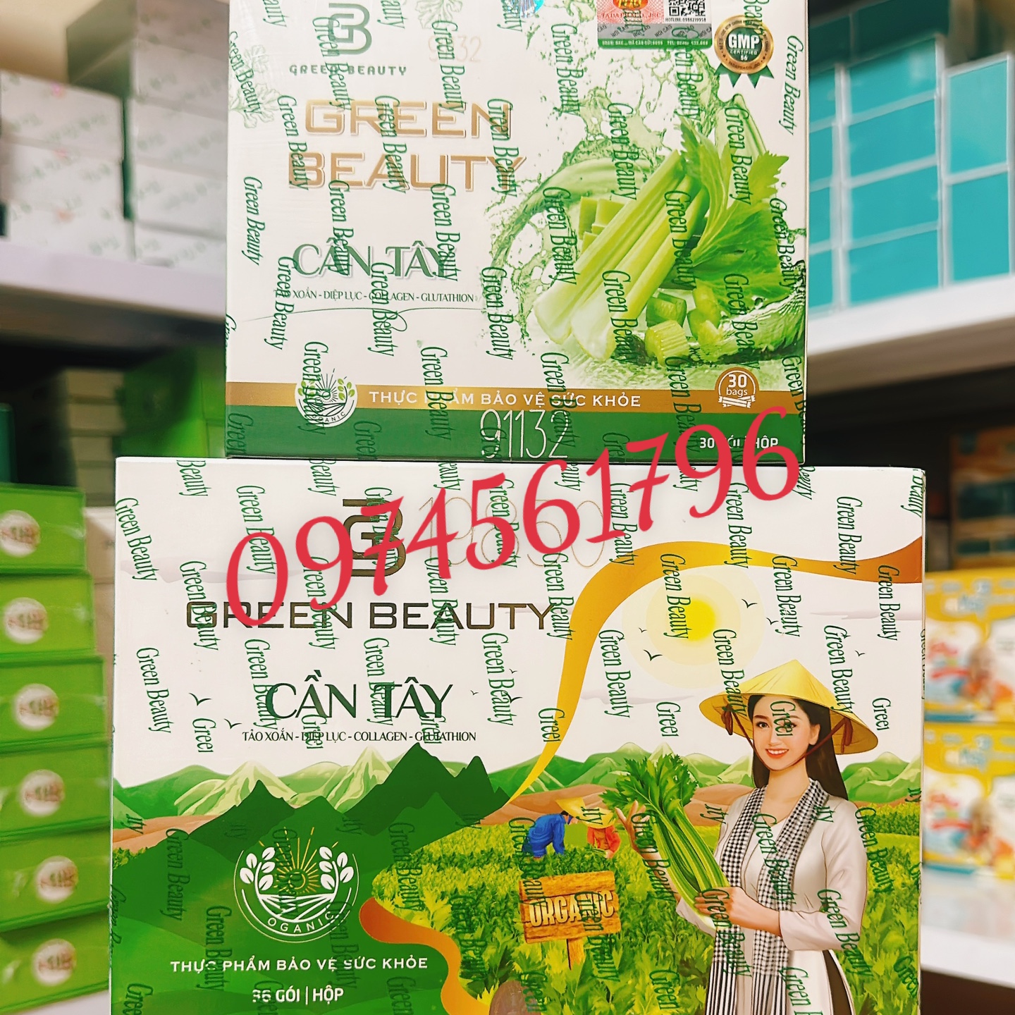 Green beauty diệp lục tảo xoắn cần tây