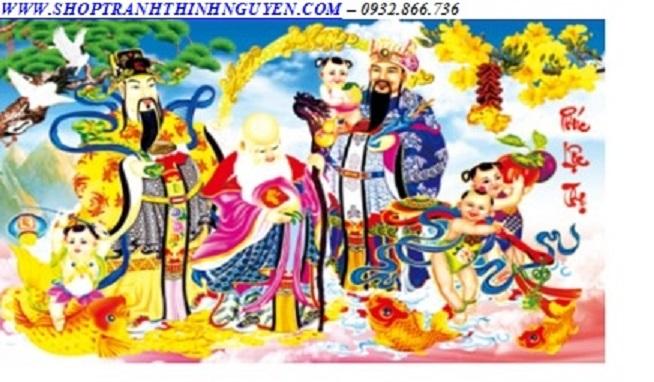 Tranh đính đá phúc lộc thọ -yn5362