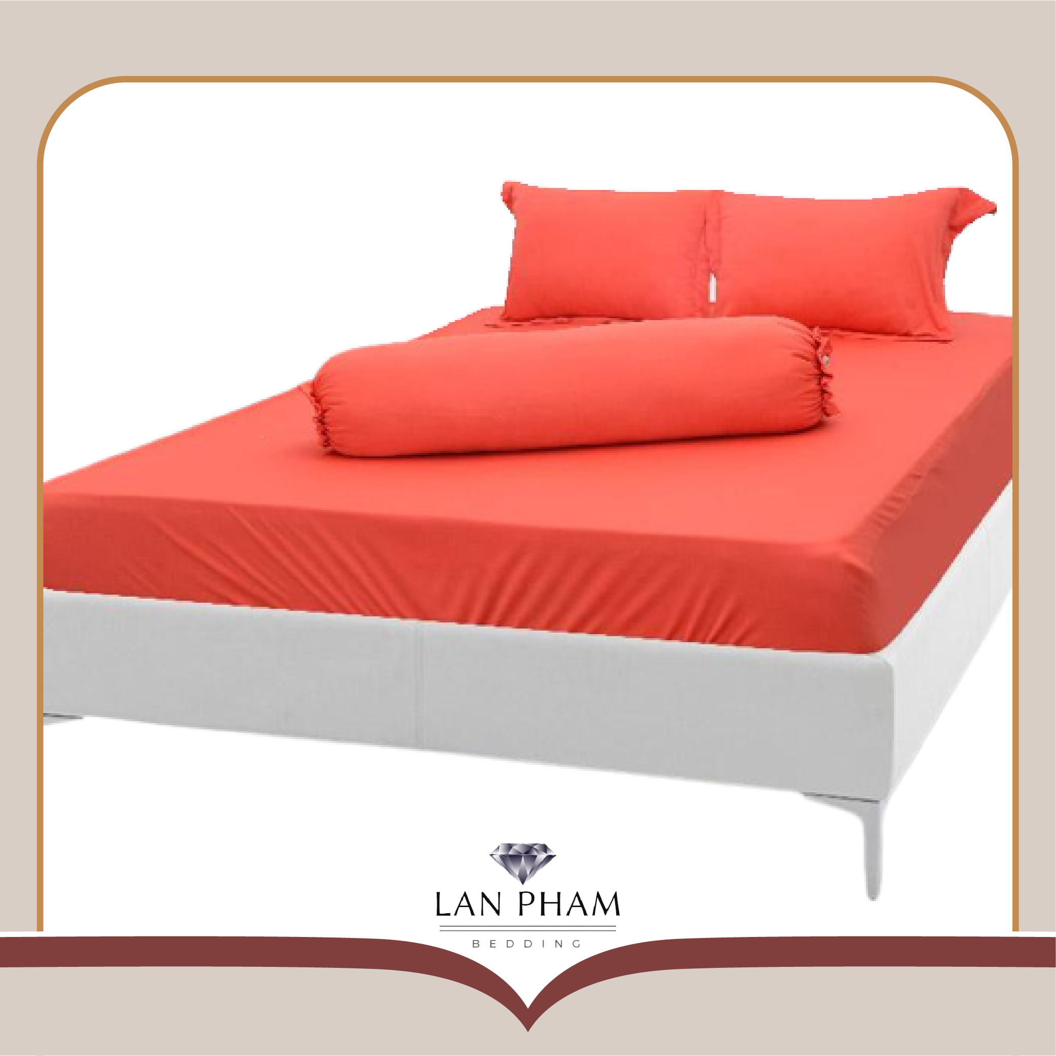 Ga - Drap Giường Lẻ Thun Mát Lạnh Lan Pham Bedding - Màu Cam