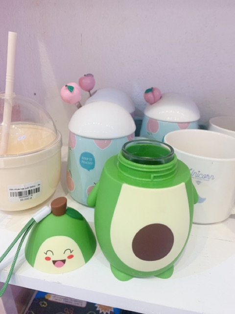 Bình đựng nước quả bơ cute bình giữ nhiệt bơ