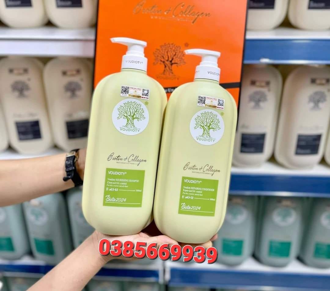 Biotin collagen green conditioner shampoo and hair smooth oil 1000ml
