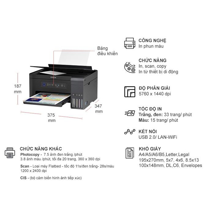 [Trả góp 0%]MáY In Phun MàU Đa Năng Epson L4150 (Print/ Copy/ Scan/Wifi)