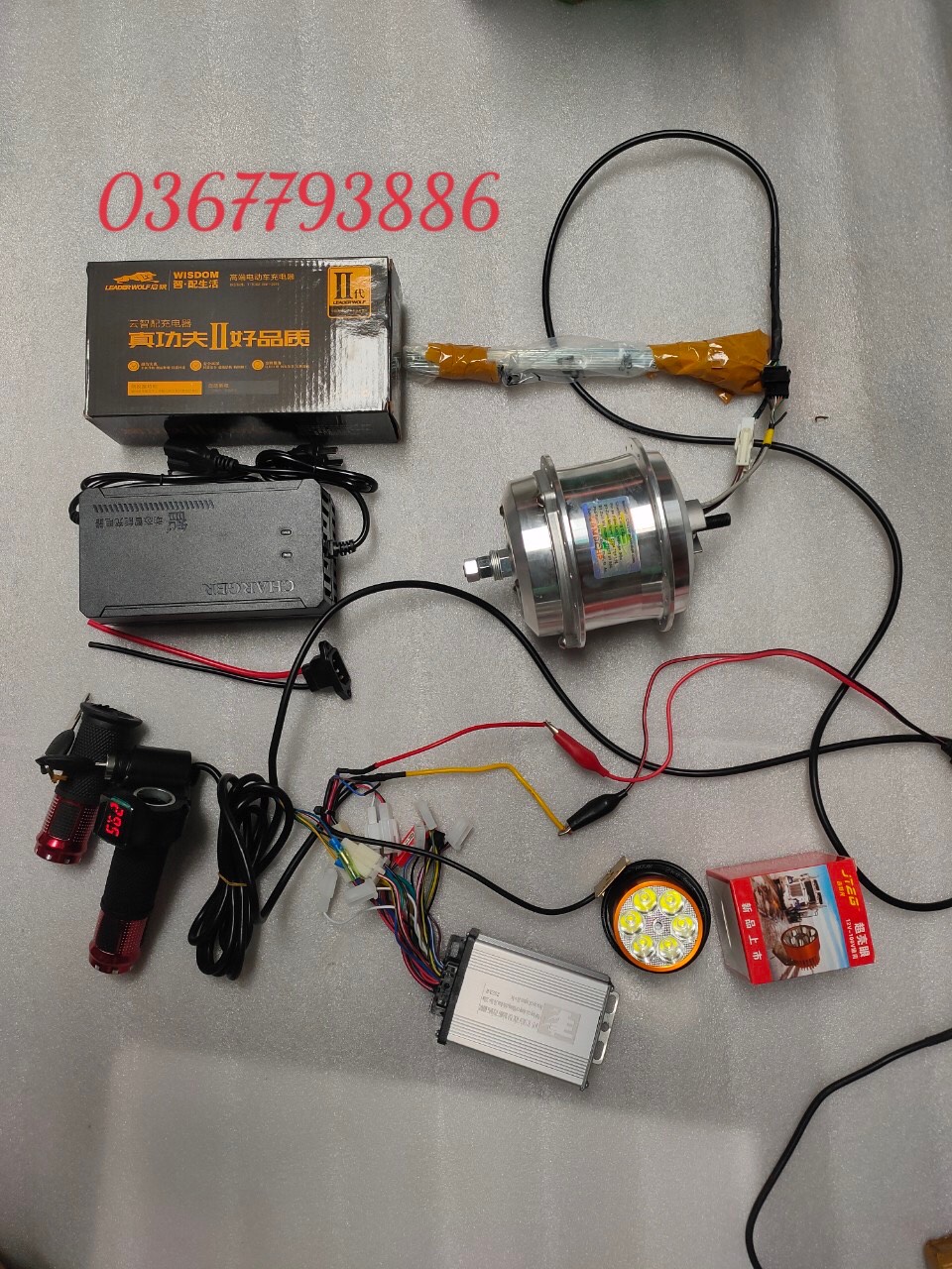 Bộ thiết bị chế xe đạp thường thành xe đạp điện NHẬT MỚI công suất 250w