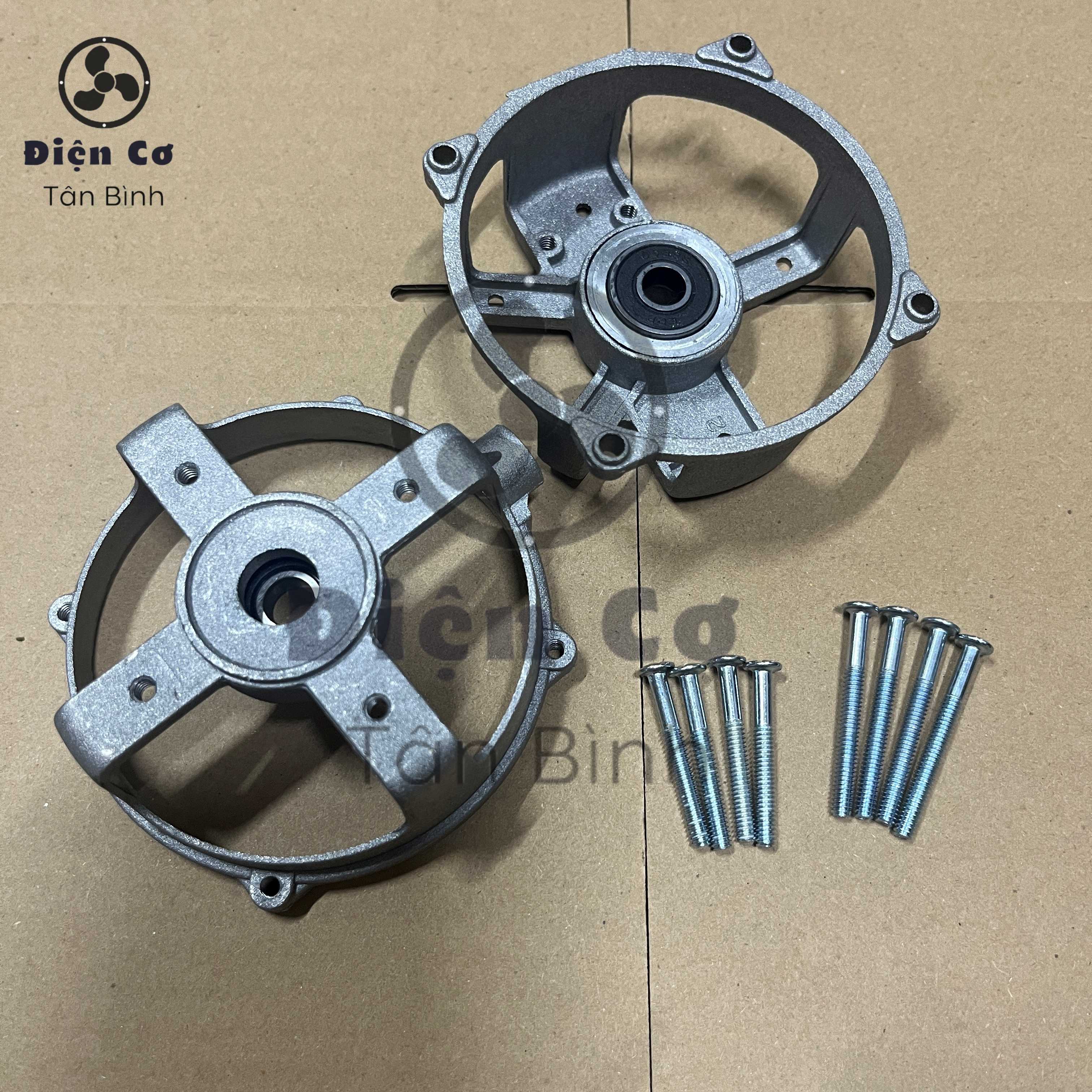 Kẹp nhôm stator quạt Senko không đầu răng gắn bạc đạn 608