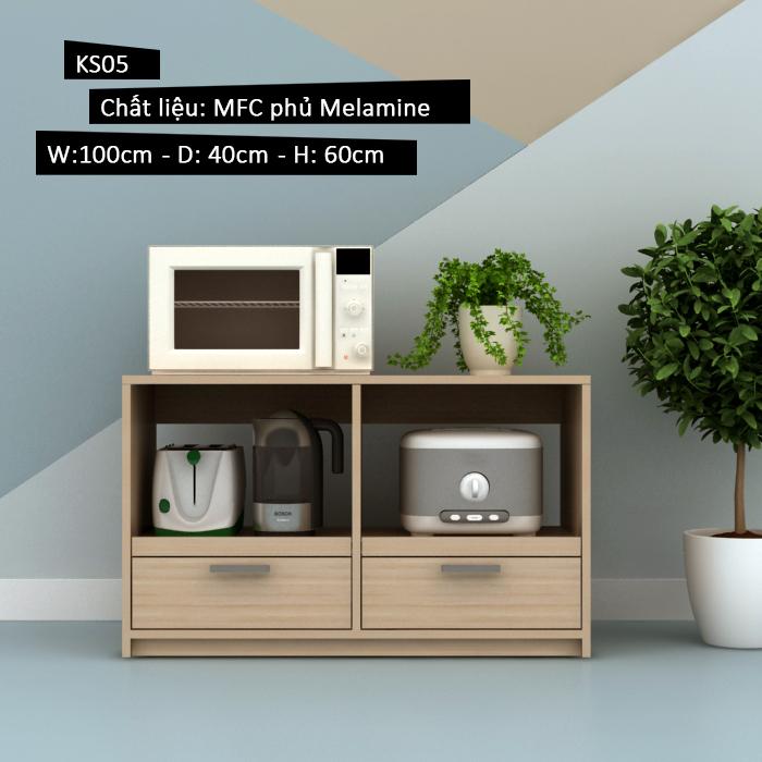 Tủ Kệ Lò Vi Sóng TheMaker Ks05 Vân gỗ nhạt