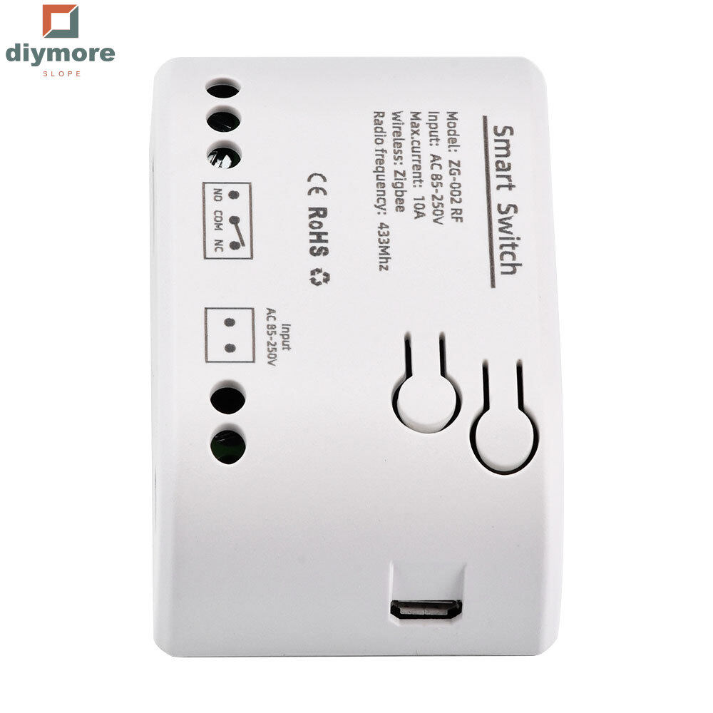 Ziqqucu  Zigbee Wireless RF Remote Control Relay Switch Support Goolge Home Voice Assistant Control AC85-250V 1CH