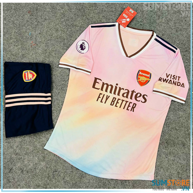 Đồ Thể Thao Bóng Đá Đẹp - CLB Arsenal Hồng Loang Thun Thể Thao Mịn Mát