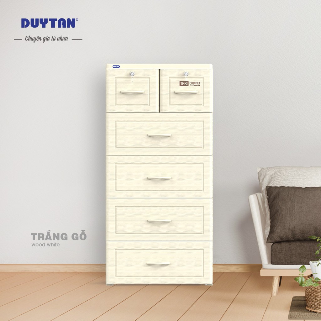 Tủ Nhựa Duy Tân 5 Tầng Tabi Vân Gỗ