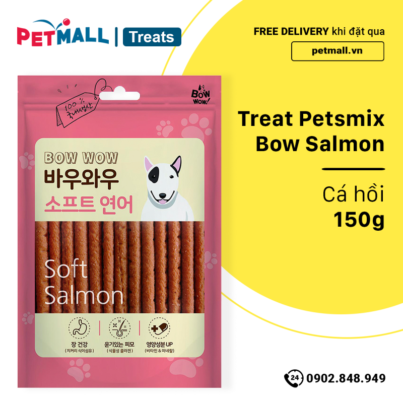 Treat Petsmix Bow Salmon 150g - Cá hồi dành cho chó
