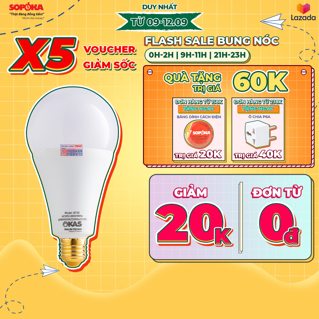 Bóng đèn LED BT OKAS ánh sáng trắng
