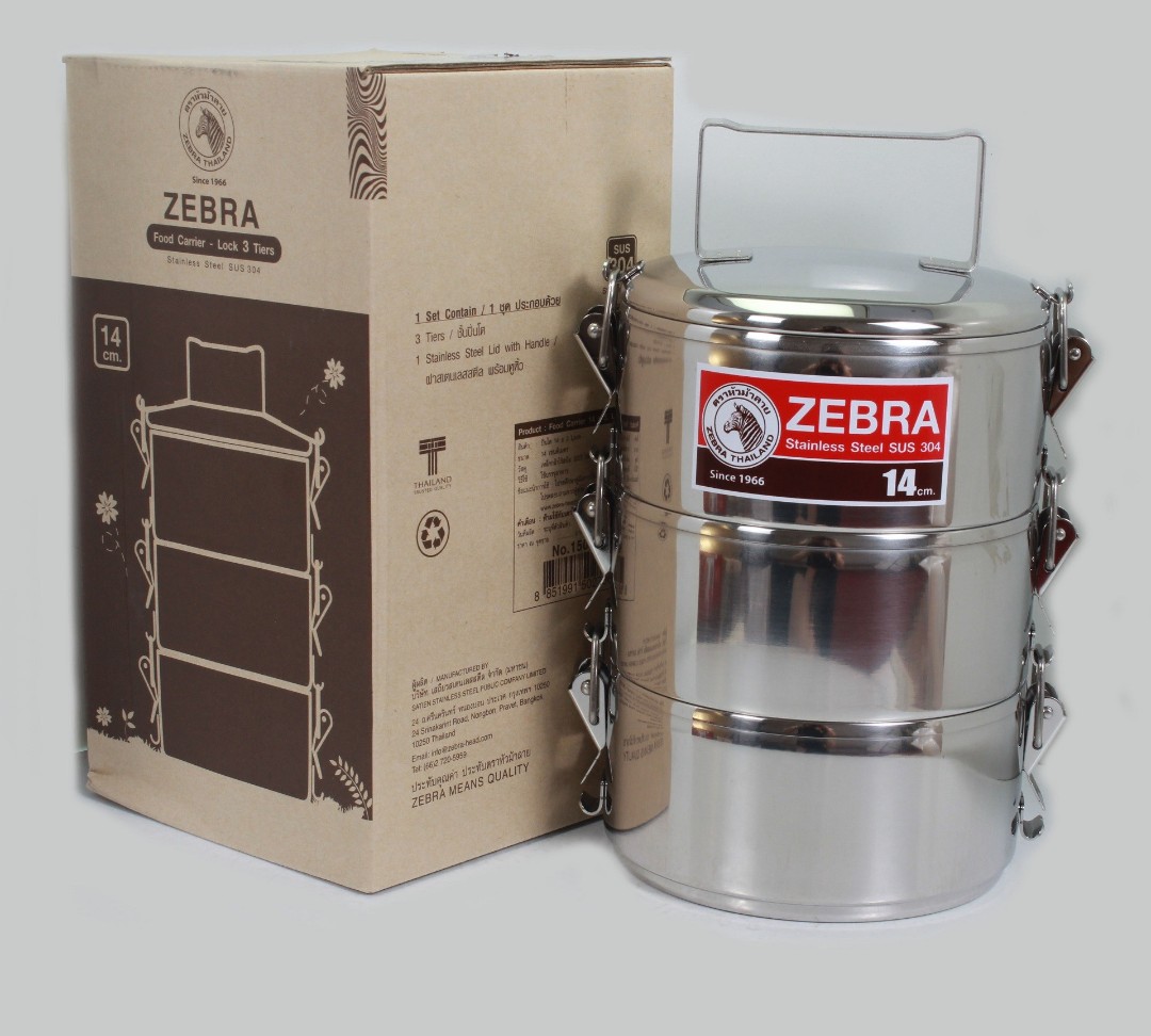 [HCM]Cà Mên Zebra 3 Tầng inox 304 Đường Kính 12-14cm Nắp Gài