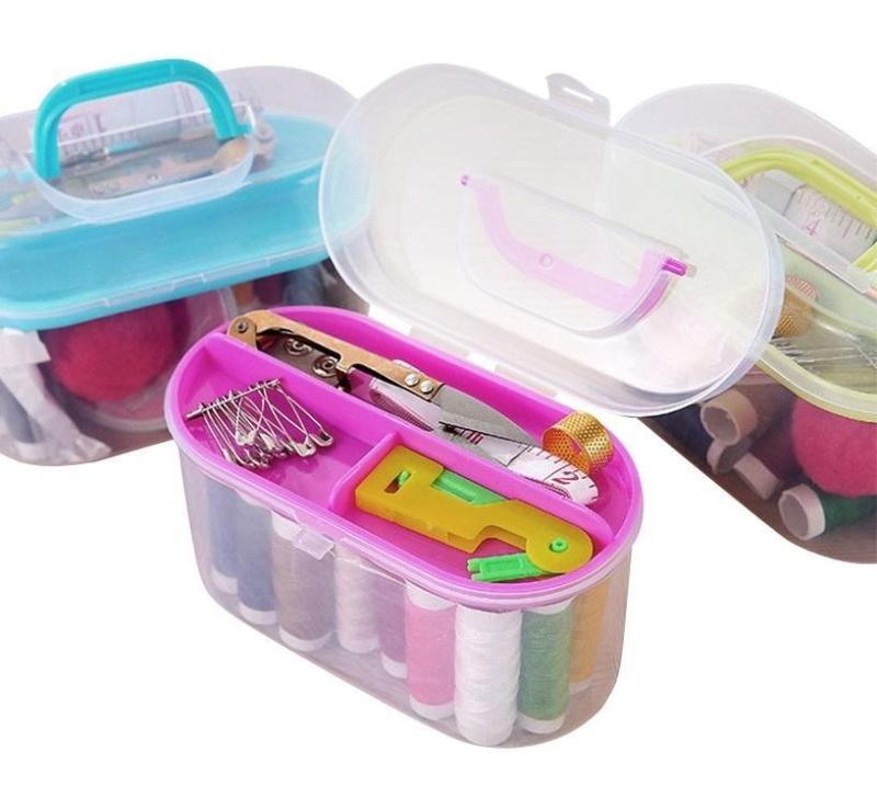 Hộp kim chỉ 55 món tiện dụng -Hộp kim chỉ đa năng tiện dụng hộp kim chỉ may vá quần áo.