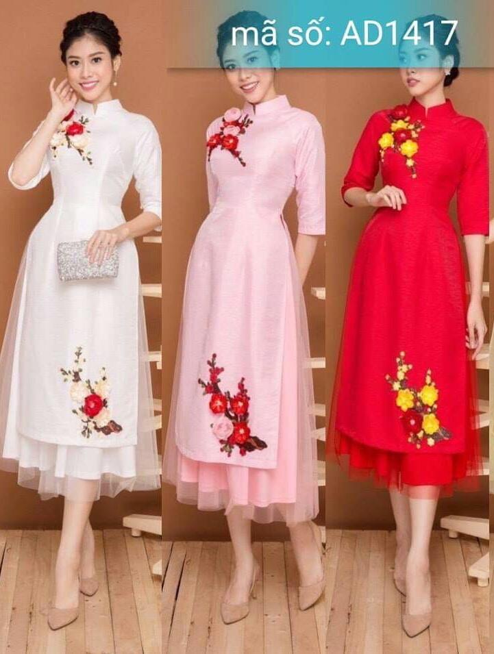 Áo dài cách tân đẹp vải đũi mịn cực xịn sò cho các nàng diện Tết