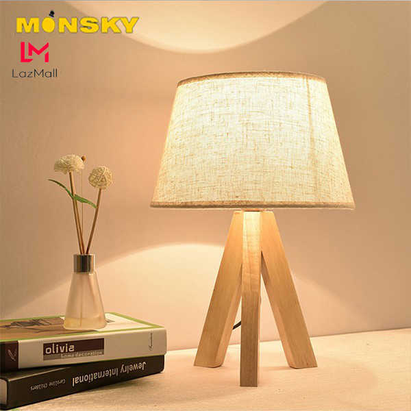 Đèn ngủ để bàn MONSKY REATE trang trí phòng ngủ 3 chân độc đáo (đã bao gồm bóng LED).