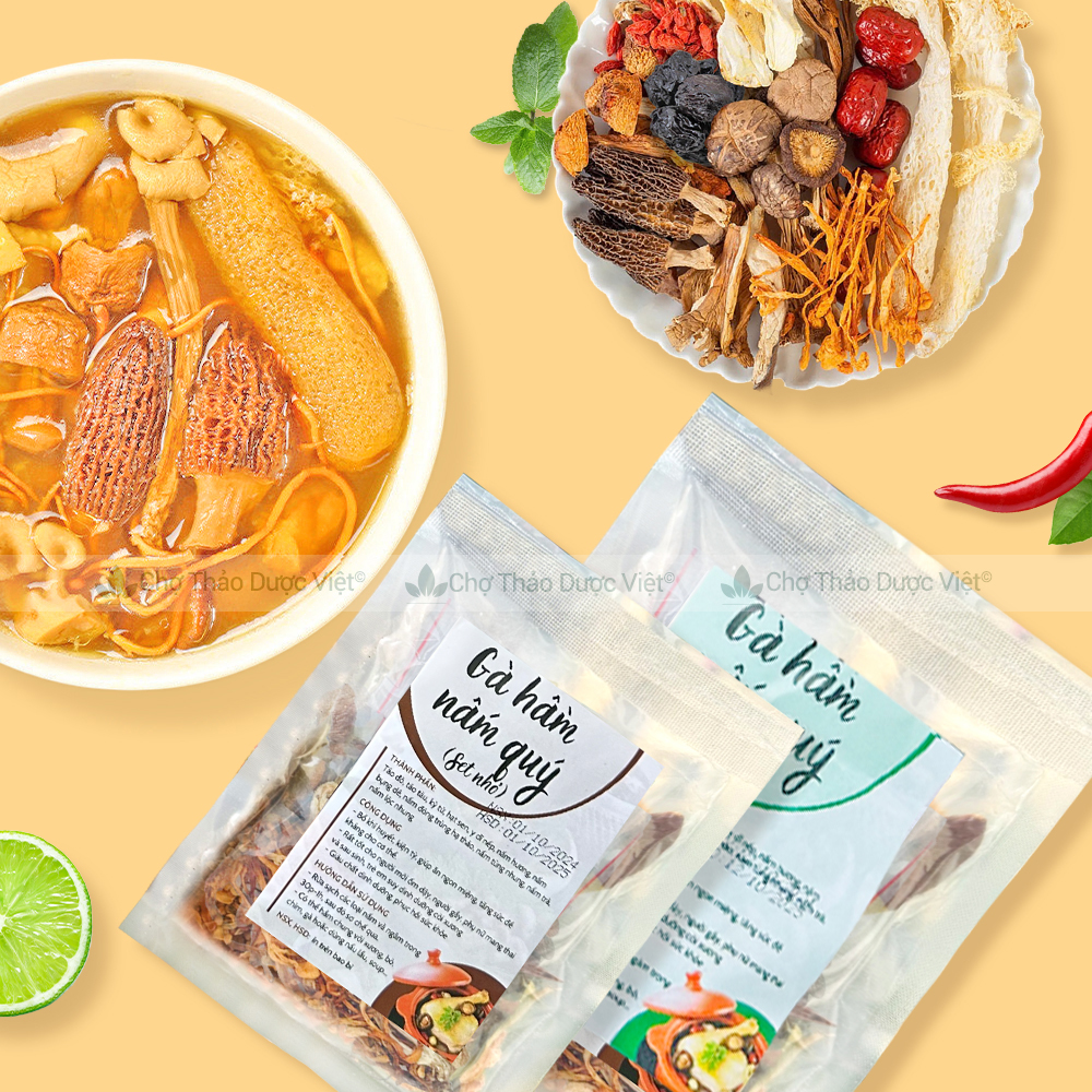 Set gà hầm nấm quý to (Súp gà nấm, lẩu nấm thơm ngon bổ dưỡng) - Chợ Thảo Dược Việt
