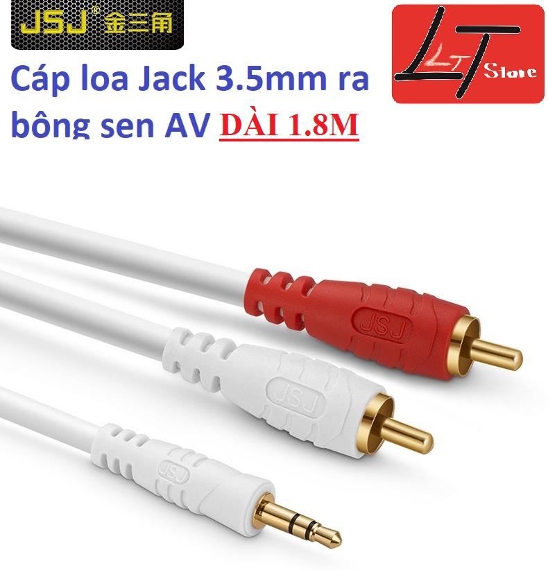 [HCM]Dây cáp loa jack 3.5 ra 2 hoa sen AV dài 1.8M JSJ