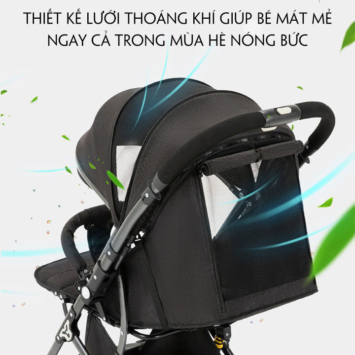 Xe Nôi Đẩy Em Bé Hai Chiều Cao Cấp Có Giảm Sóc