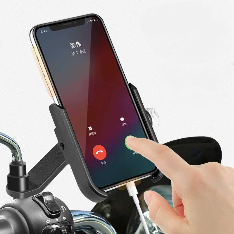 Giá đỡ điện thoại chân kính xe máy A1000 hợp kim xoay 360