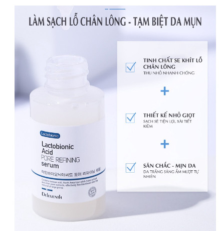 DELEVENTH Axit lactobionic Tinh Chất Pore Refining Tinh Chất Dưỡng Da Mặt Thu nhỏ lỗ chân lông Chống lão hóa