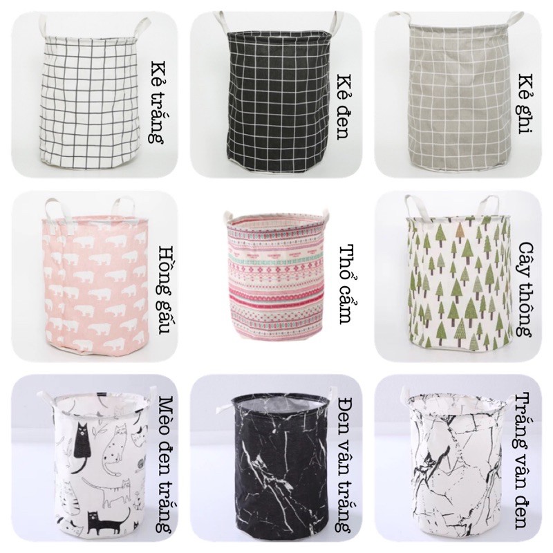 Giỏ Đựng Đồ, Sọt Vải Đựng Quần Áo Phong cách Nhật Bản 30 x 45 cm