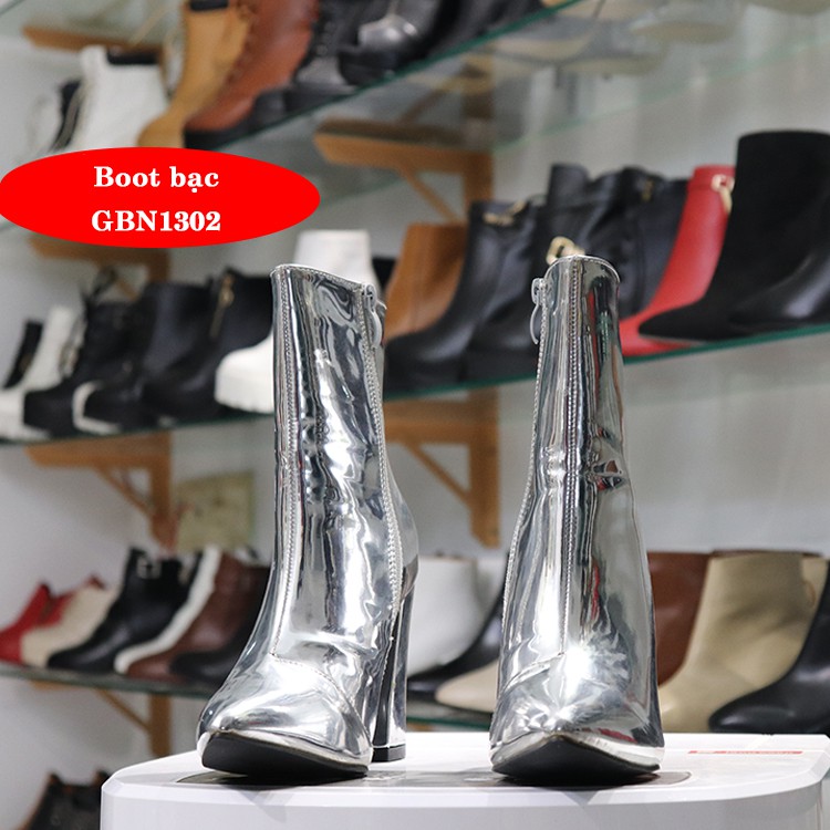 Boot cổ ngắn nữ màu bạc sang chảnh GBN1302