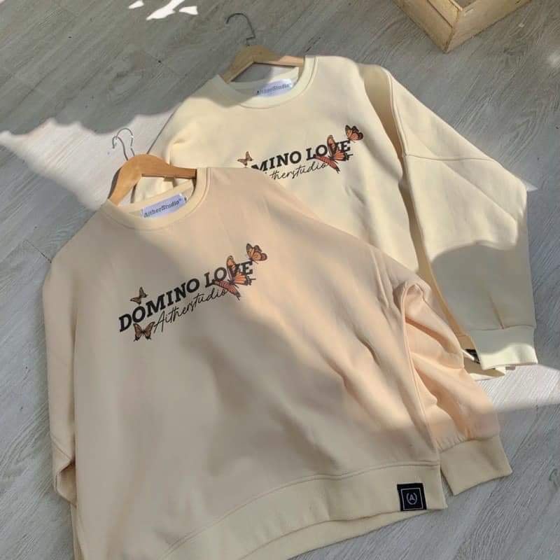 Áo Sweater nỉ họa tiết  tình yêu (trong luong tu 40kg den 65kg)