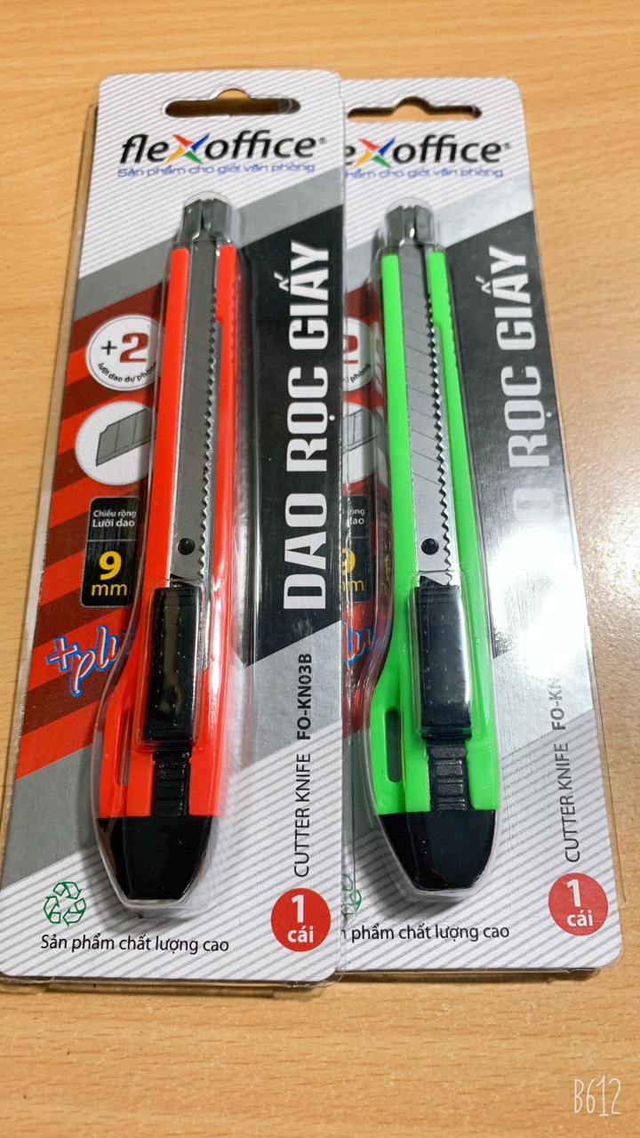 [ Mới] Dao Rọc Giấy KN03B, Chiều Rộng Lưỡi Dao 9mm, Tặng Thêm 2 Lưỡi Dao Dự Phòng.