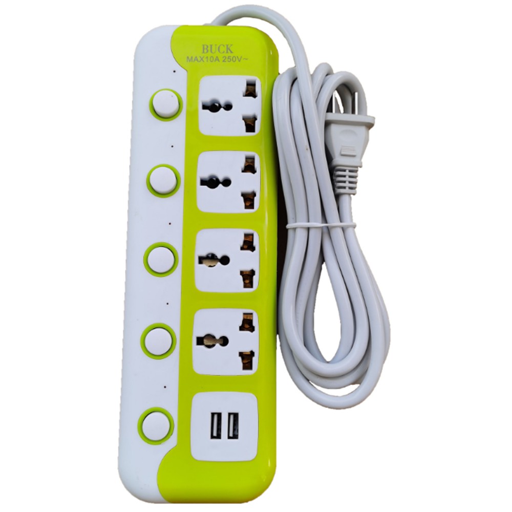 Ô cắm 2 chân 2 usb 3 mét phích cắm sạc đa năng tiêu chuẩn Hoa Kỳ - Ổ cắm chuyển đổi bằng đồng chịu nhiệt