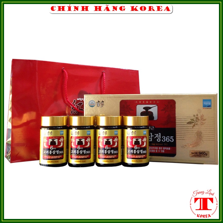 Genuine Korean 365 rose ginseng High, Box 4 bottles X 240gr-Korean ginseng essence of exercise fitness room-tranglinh