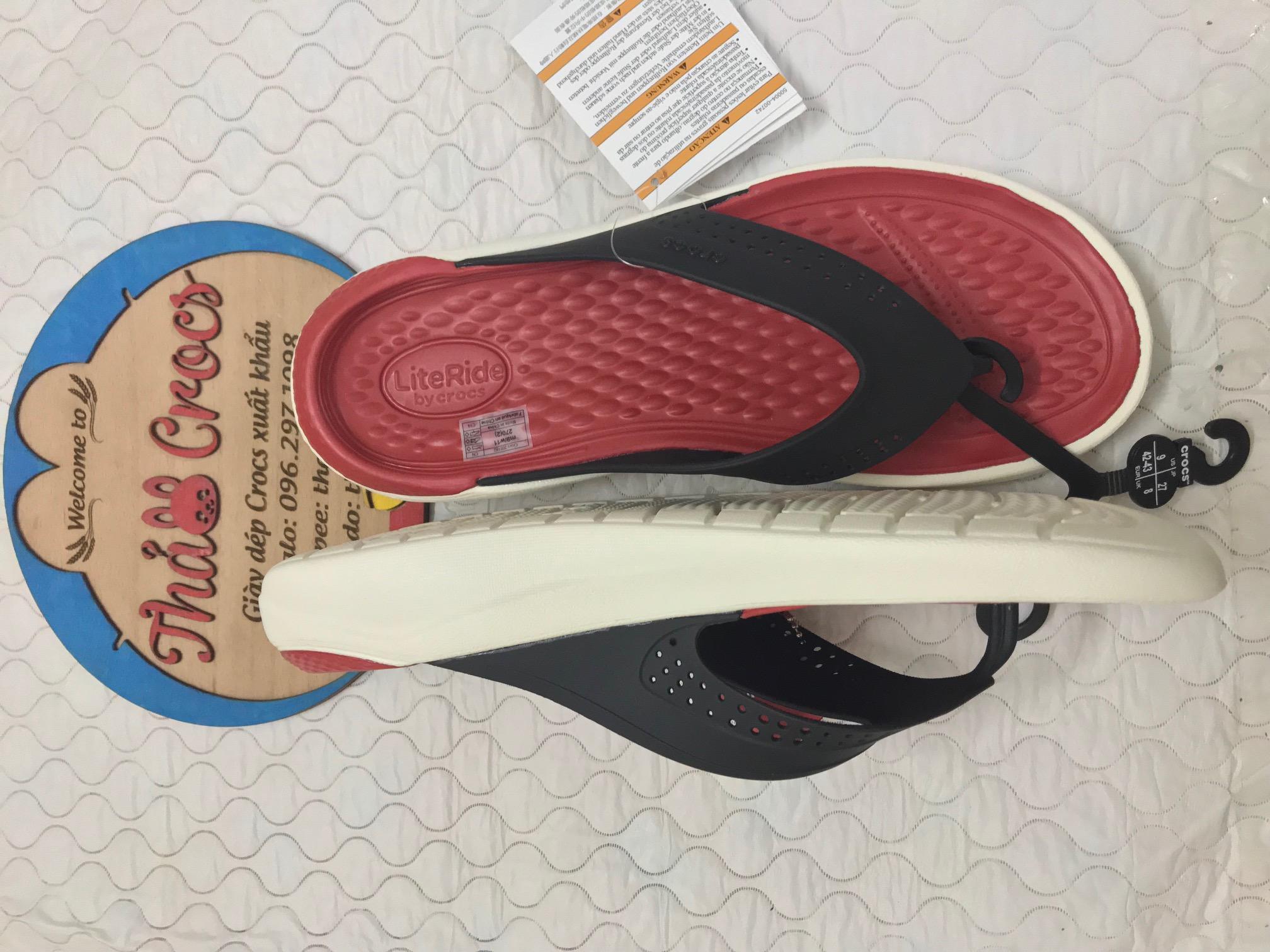 Dép xỏ ngón Crocs LiteRide siêu êm (Đỏ/trắng)
