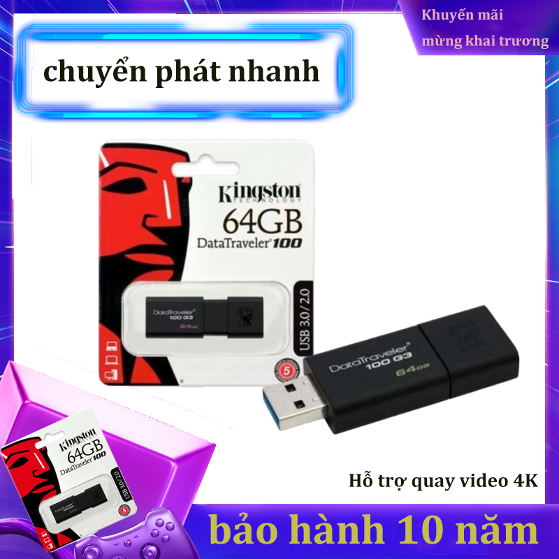 Bảng giá USB 3.0 Kingston DataTraveler 100 - 64GB-Bảo Hành 10 Năm-Hàng Chính Hãng Phong Vũ