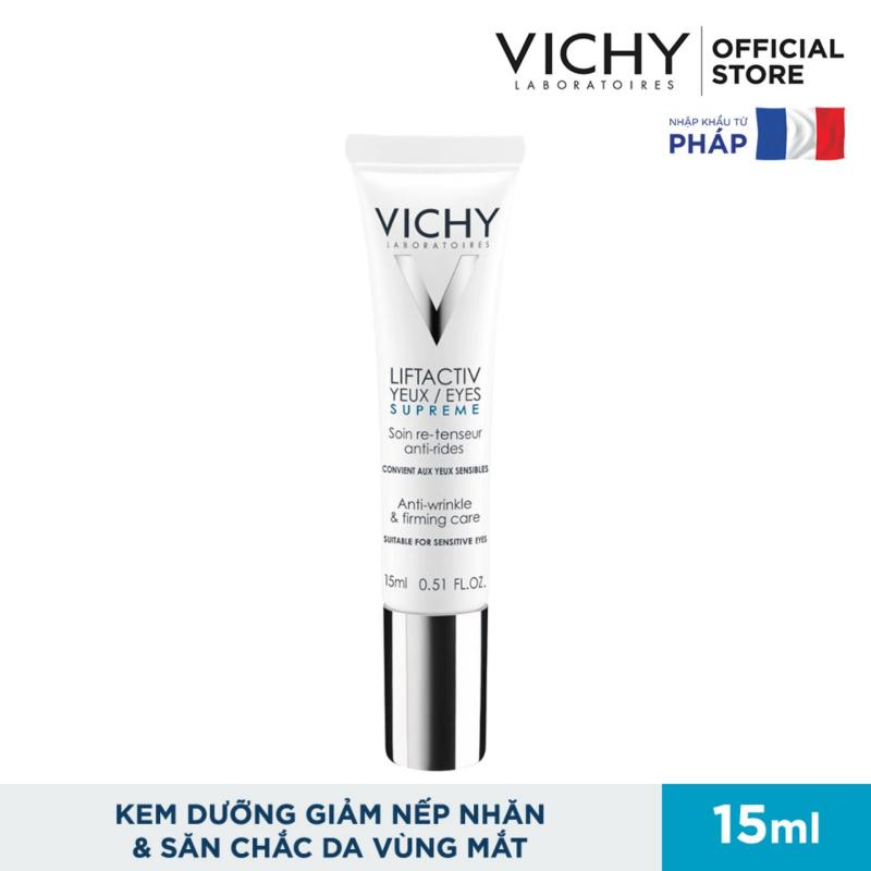 Kem dưỡng giúp giảm nếp nhăn & săn chắc da vùng mắt Vichy Liftactiv Eyes Supreme Global Anti-Wrinkle & Firming Care 15ml nhập khẩu