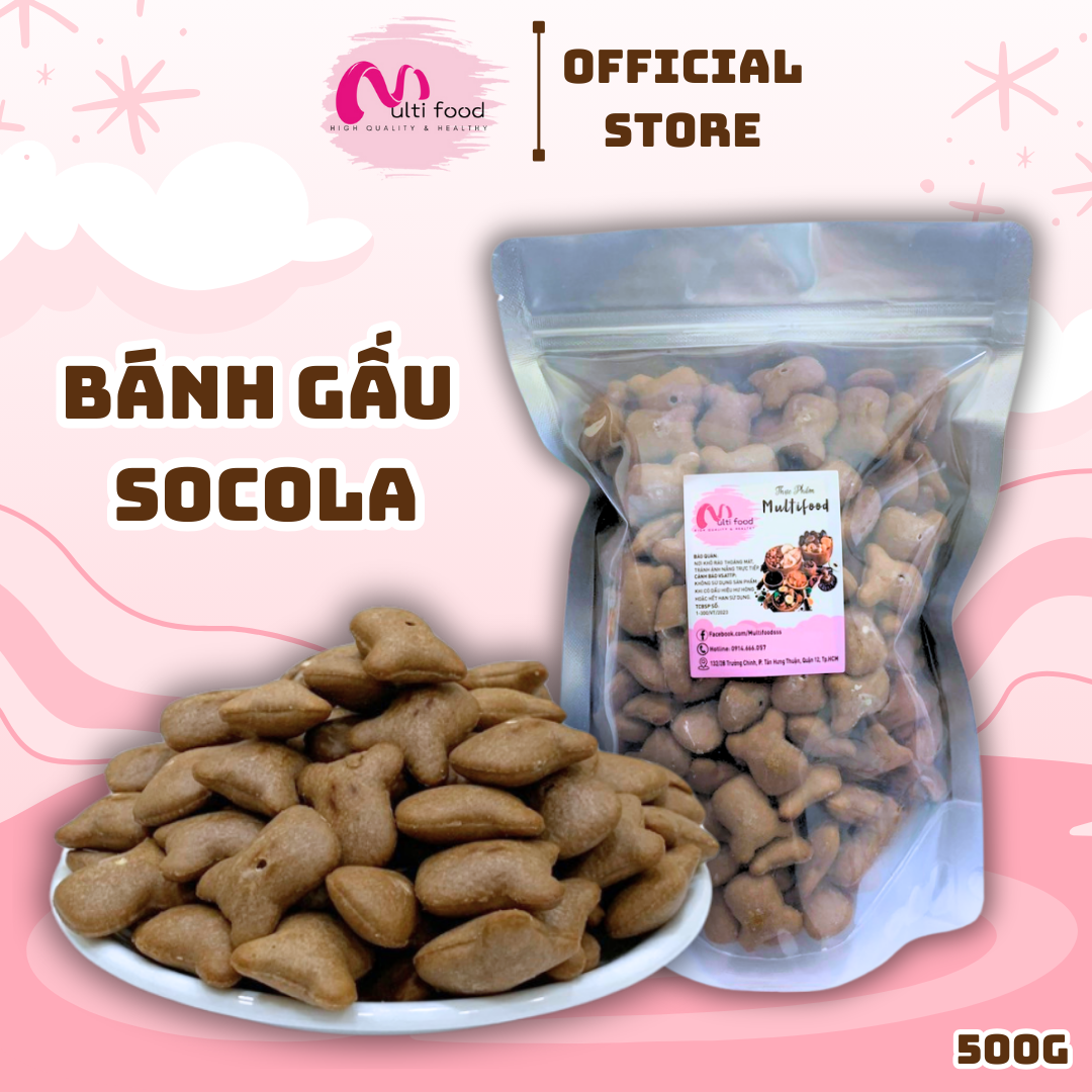 500g bánh gấu socola nhân kem | multifood