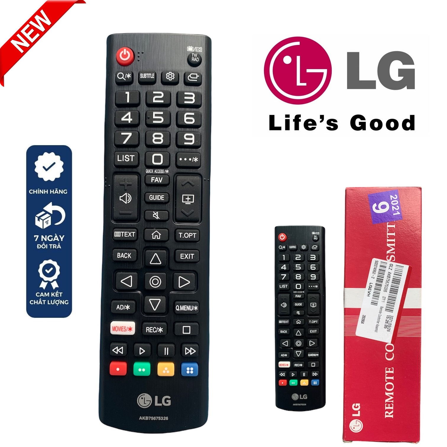 Điều khiển tivi lg smart akb75675326 hàng chính hãng fullbox tương thích mọi tivi lg smart led/lcd