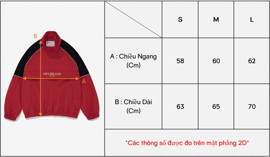 Áo khoác dù Owlbrand Halfzip/Đỏ