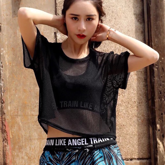Áo croptop lưới