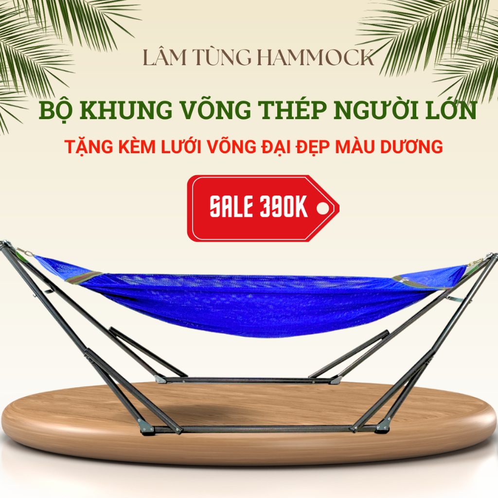 Combo Khung võng xếp sơn tĩnh điện ống phi 32 (bao gồm 01 khung + 01 lưới võng)