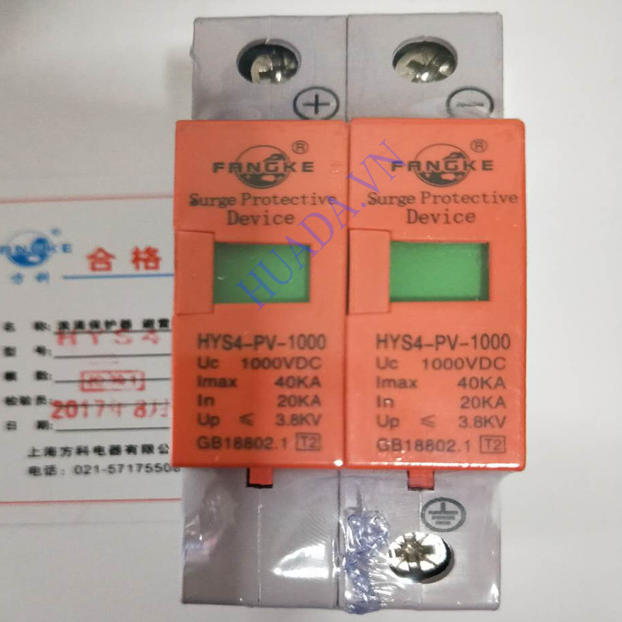 Thiết bị chống sét lan truyền DC 1000V - 2 pha