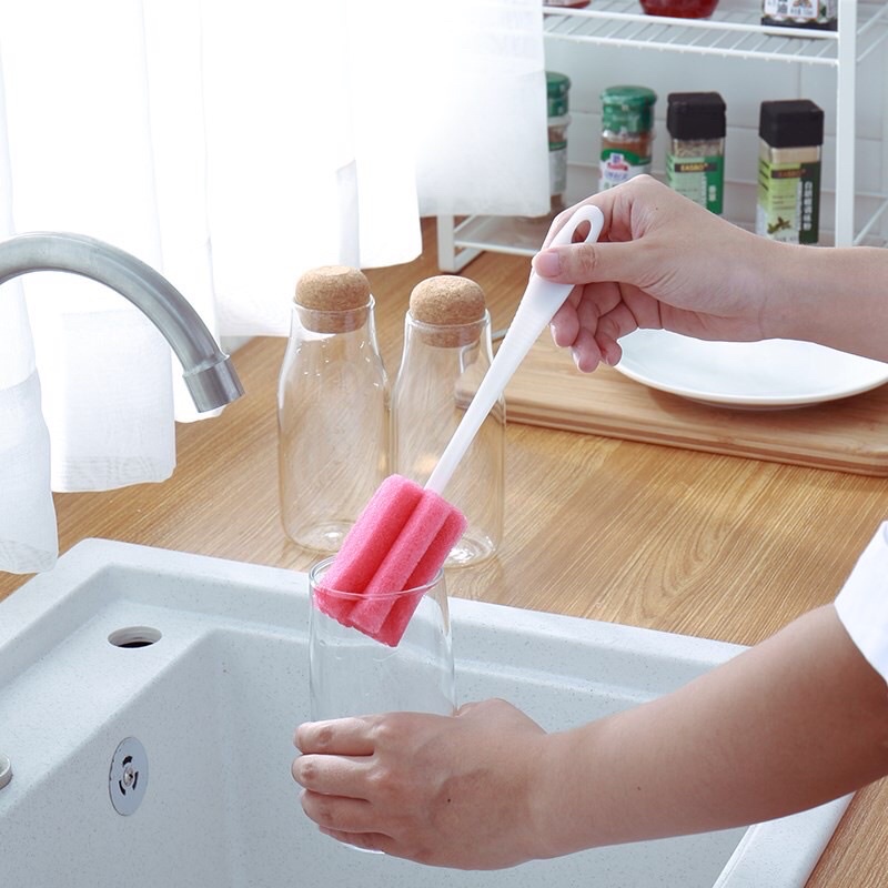 Que cọ rửa cốc, ly, bình sữa bằng bọt biển cao cấp
