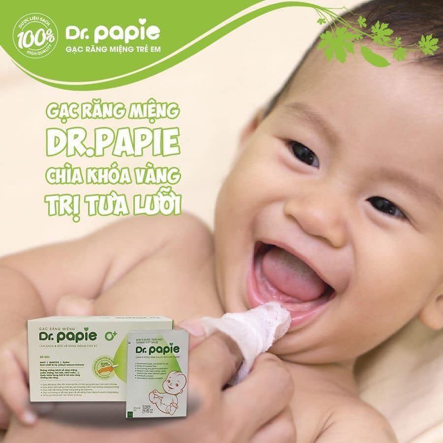 Gạc rơ lưỡi Dr.Papie (1 hộp 30 gói) - Sukem Shop