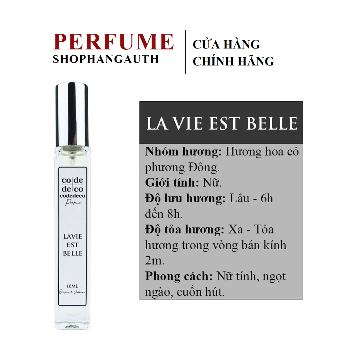 Tinh Dầu Nước Hoa Code Deco La Vie est Belle L Éclat L Eau de Toilette