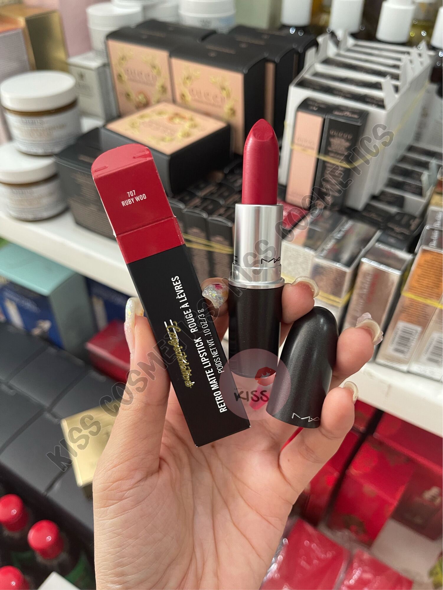 - son ma.c retro matte màu ruby woo 707 - kiss cosmetics