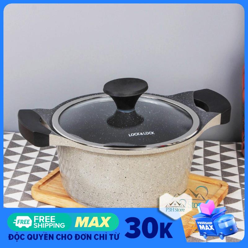 BÁO GIÁ Mua Nồi Lock | Shopee Lazada Sendo Tiki mới nhất 14 Nồi Lock&Lock dòng Stone 7 lớp 20cm LCA6202D-IH/ Sử dụng được trên bếp từ và các loại bếp khác.