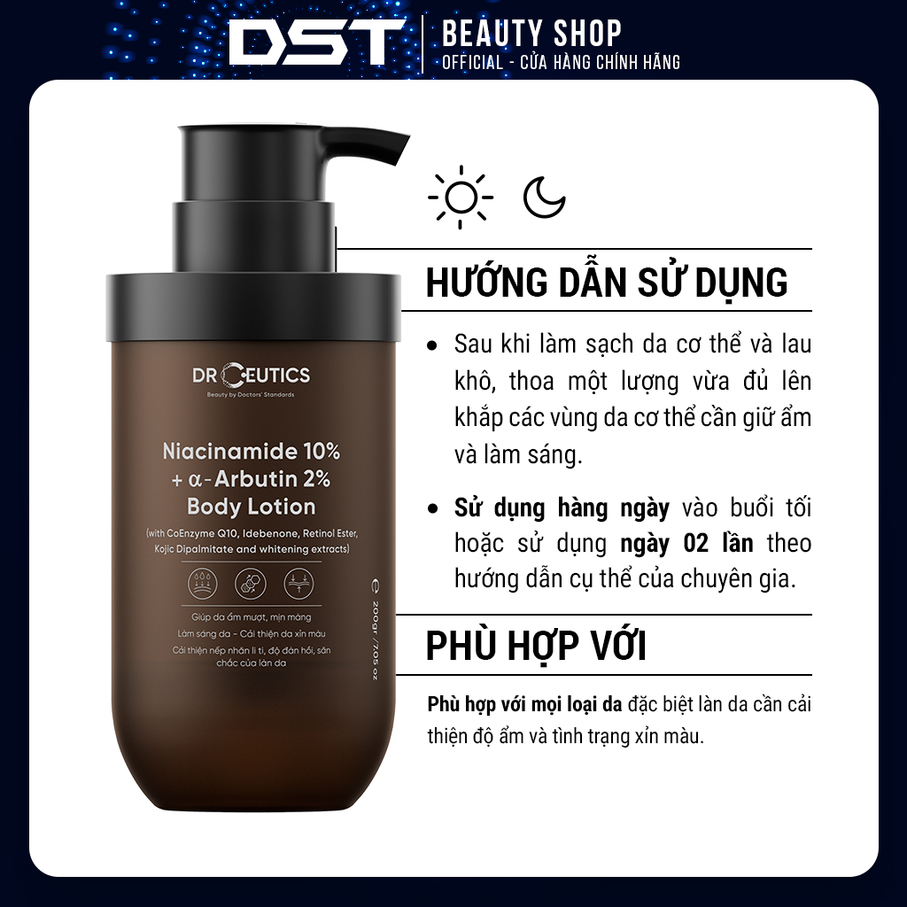 [Dược Sĩ Tiến] Sữa Dưỡng Thể Trắng Da DrCeutics Body Lotion