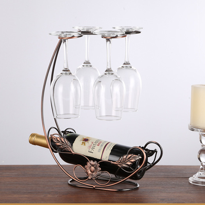 Shelf wine to desk with rack 4 cups wine, rack wine racks decoration table dining & bar, kitchen, dining room, shelf hanging Cup rack wall mount