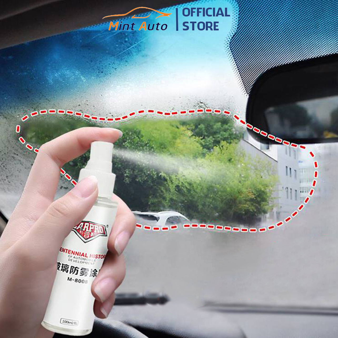Chai Xịt Phủ Nano Chống Nước Kính Lái Ô Tô Tạo Hiệu Ứng Lá Sen CarPro M-8008 Dung Tích 100ml