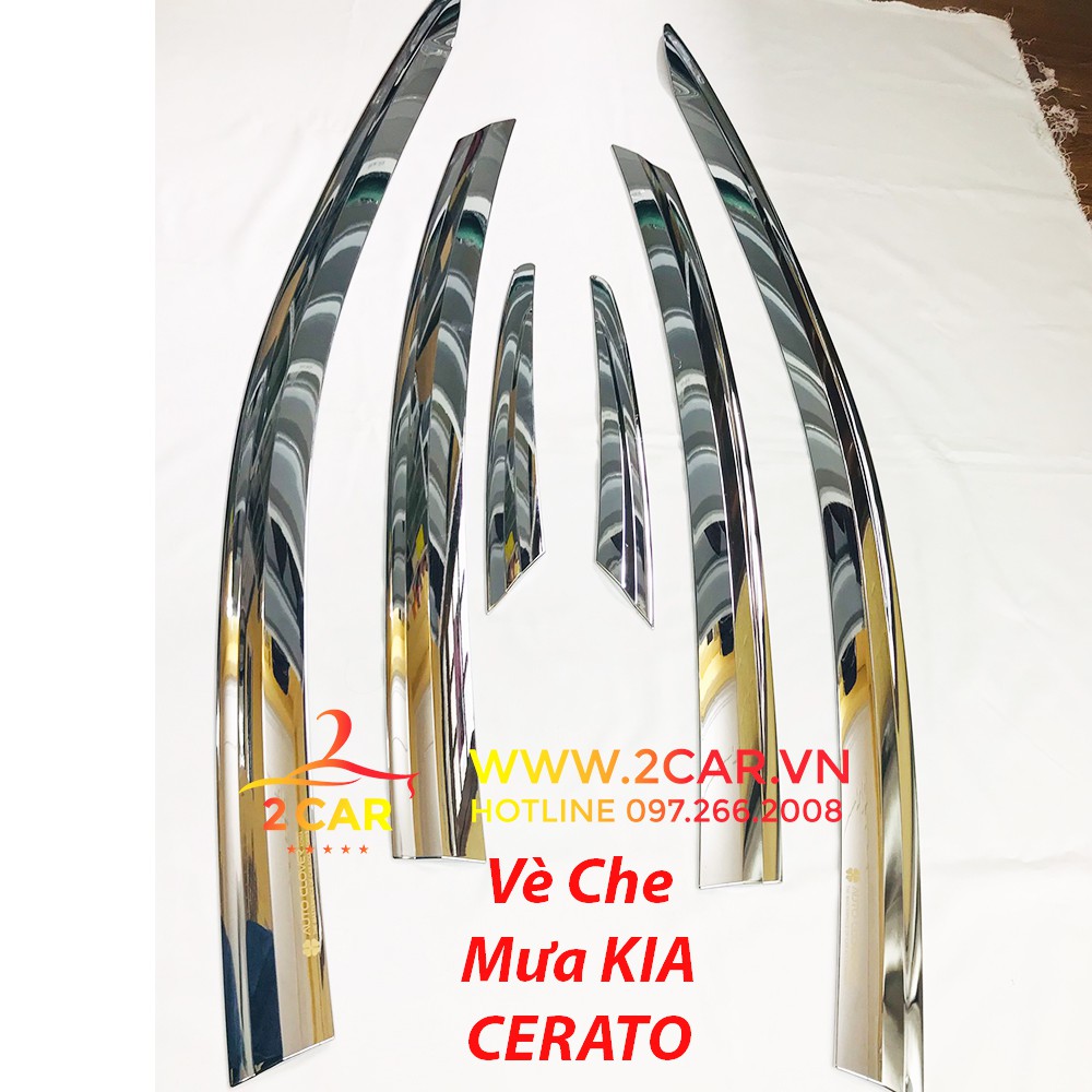 Vè che mưa xe kia cerato 2019-2021 mạ crom auto clover- 6 chi tiết