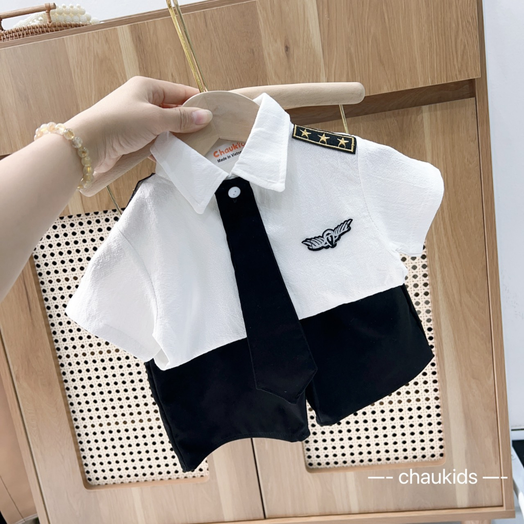 SALE BỘ SƠ MI CÀ VẠT BÉ TRAI SIZE 8-18KG(PHICONG)