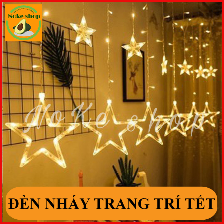 Đèn Led Trang Trí Hình Ngôi Sao - Đèn led rèm 10 ngôi sao - Đèn led nhấp nháy trang trí hình ngôi sao